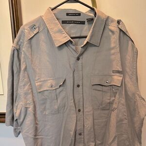 Sean John Gray Men's shirt sleeve button down 3XL